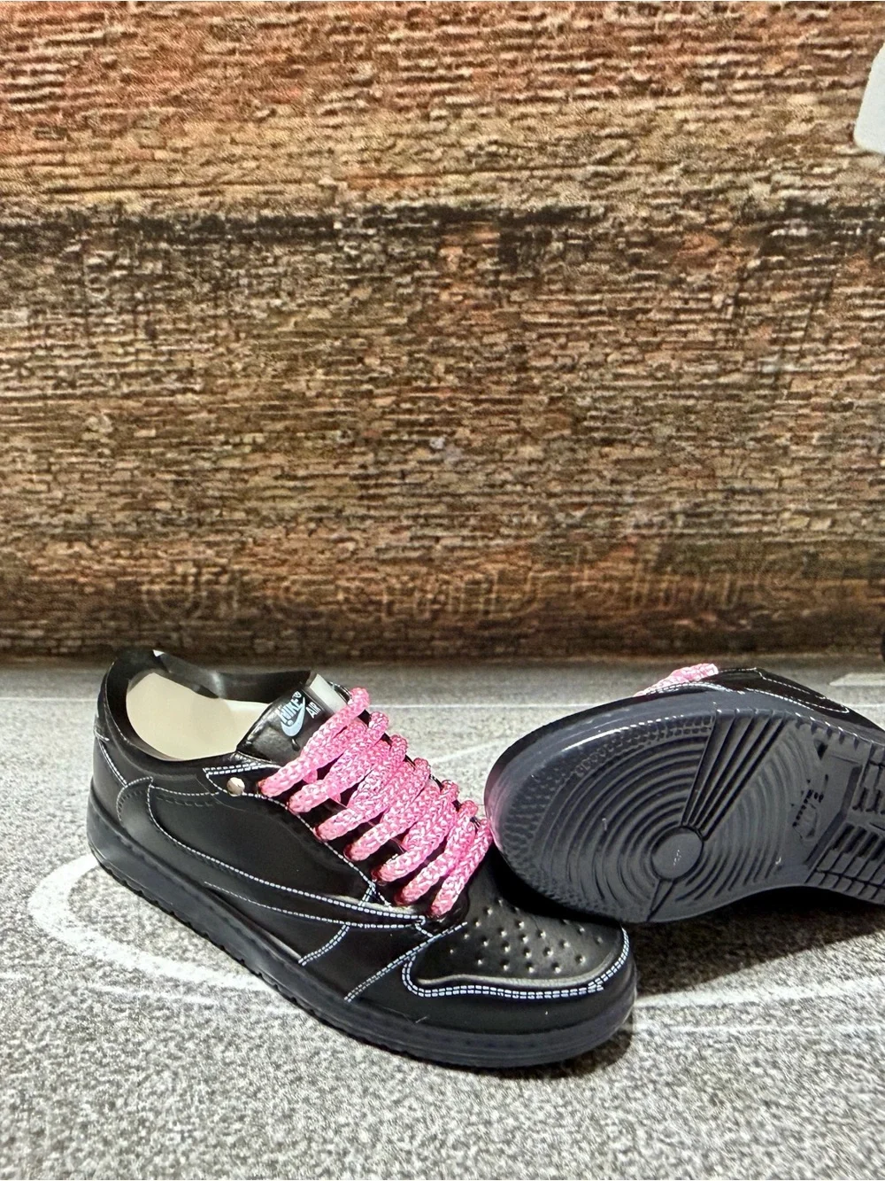 Nike Black AF1 with Pink Laces Mini Collectible No Keychain